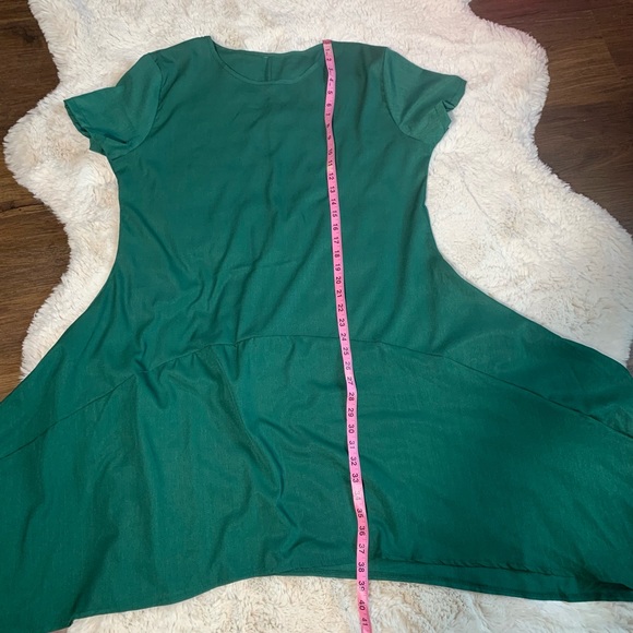 Emerald Green Asymmetrical Dress - Picture 9 of 11